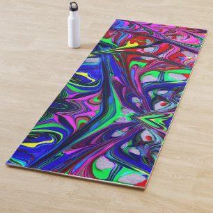 Hypnotische Abstrakte Rainbow-Paint-Wirbel Yogamatte