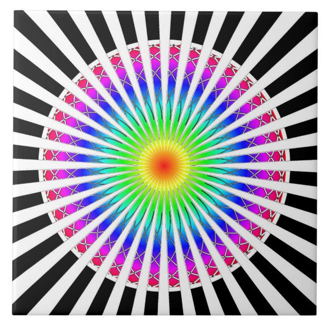 Hypnotische Blume Fliese (Vorderseite)