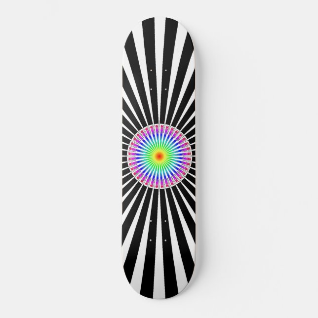 Hypnotische Blume Skateboard (Vorderseite)