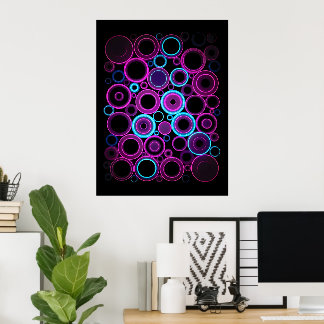 Hypnotische elektrische Synthwave-Matrix-Digitalku Poster