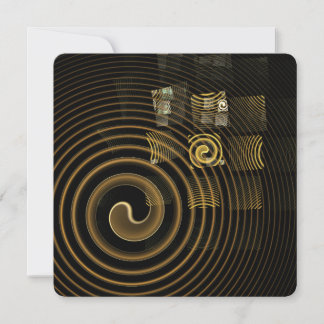 Hypnotische goldene Wellen moderne abstrakte Kunst Einladung
