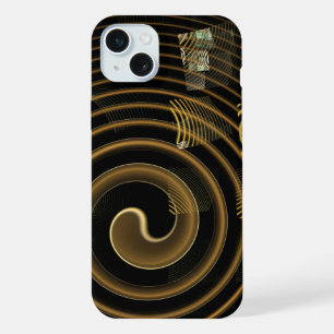 Hypnotische goldene Wellen moderne abstrakte Kunst iPhone 15 Plus Hülle