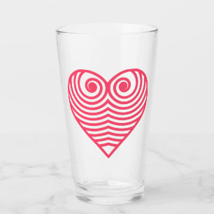 Hypnotische Liebe – Minimalistisches rotes konturi Glas