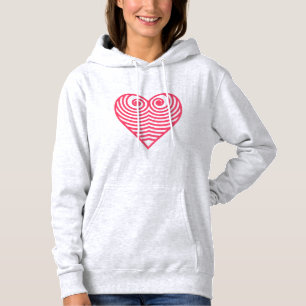 Hypnotische Liebe – Minimalistisches rotes konturi Hoodie