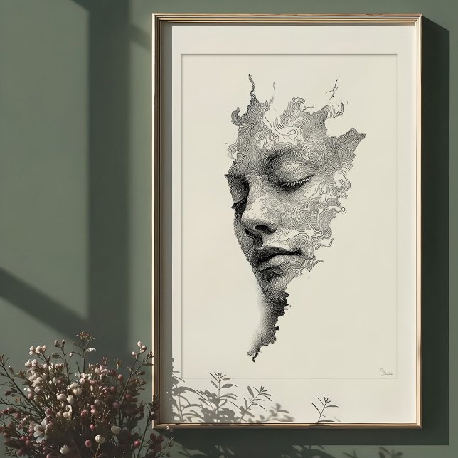 Hypnotische Linien: kompliziertes monochromes Gesi Poster (Von Creator hochgeladen)