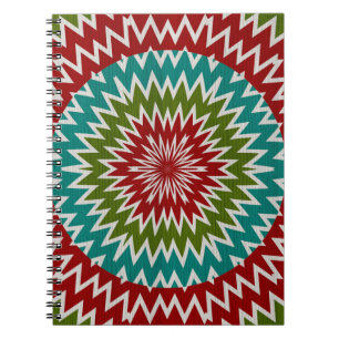 Hypnotische Mandalaik-Blume Notizblock