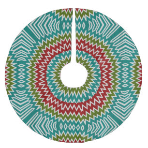 Hypnotische Mandalaik-Blume Polyester Weihnachtsbaumdecke