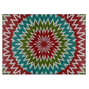 Hypnotische Mandalaik-Blume Schneidebrett
