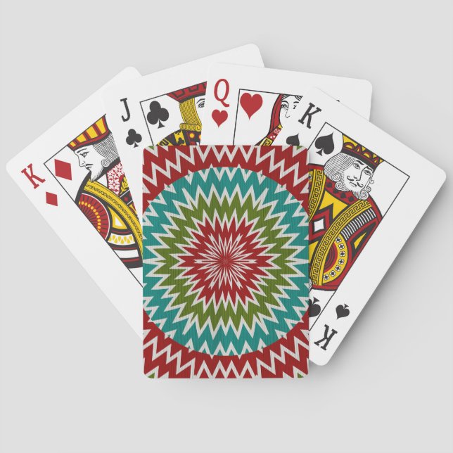 Hypnotische Mandalaik-Blume Spielkarten (Rückseite)
