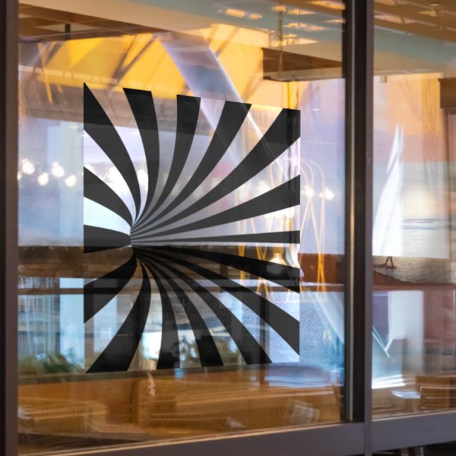 Hypnotische optische Illusion Vortex Black Fensteraufkleber (Von Creator hochgeladen)