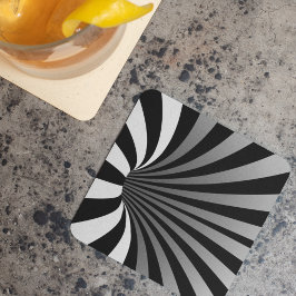Hypnotische optische Illusion Vortex Black Rechteckiger Pappuntersetzer