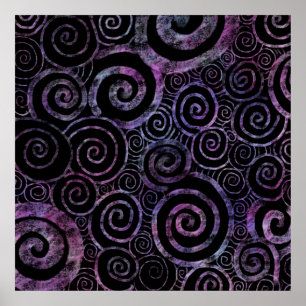 Hypnotische pastellfarbene Regenbogen-Wirbel Poster