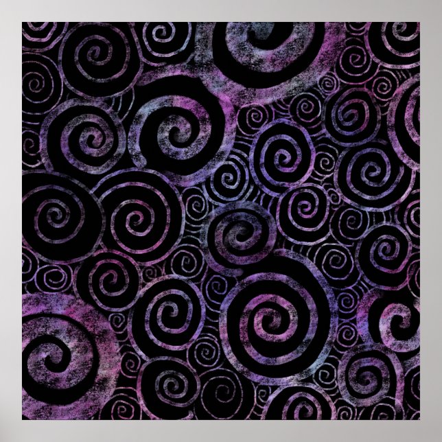 Hypnotische pastellfarbene Regenbogen-Wirbel Poster (Vorne)