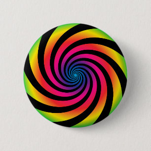 HYPNOTISCHE SCHEIBE Hypnotisierender Neon-Farb-Vor Button