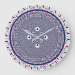 Hypnotische Symmetrie: Abstrakte geometrische Kuns Große Wanduhr
