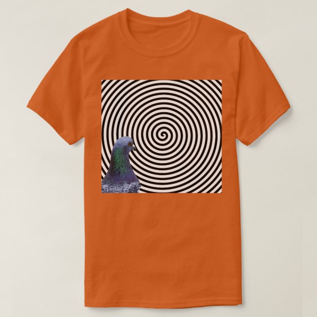 Hypnotische Taube Meme T-Shirt (Design vorne)