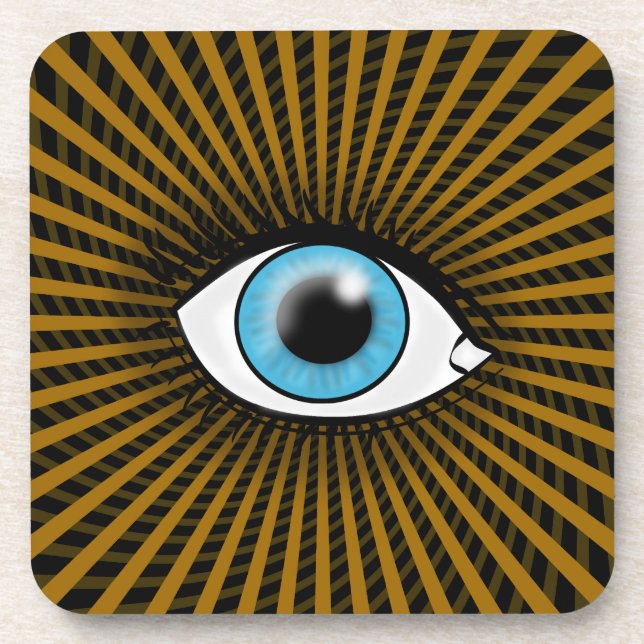 Hypnotisches blaues Auge Getränkeuntersetzer (Vorderseite)