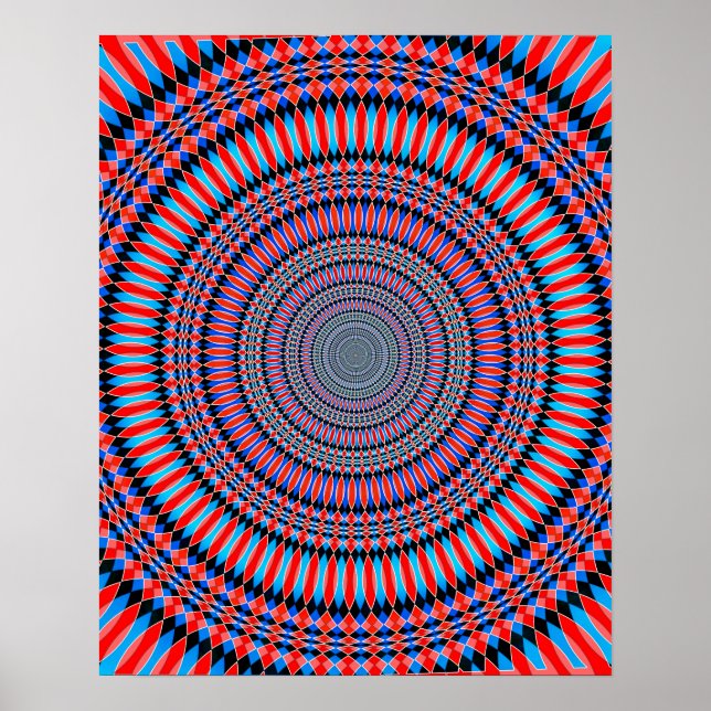 Hypnotisches Radialmuster Poster (Vorne)