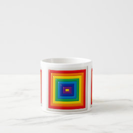 Hypnotisches Regenbogenquadrat Espressotasse