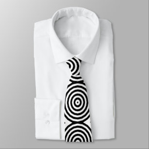 Hypnotisches Schwarz-Weiß-Schaltmuster Krawatte