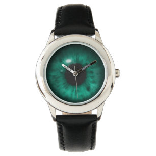 Hypnotisches tiefes Aqua-grünes Augen-Marineretin Armbanduhr