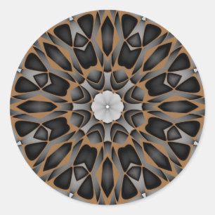 hypnotisierende Mandala 3D Runder Aufkleber