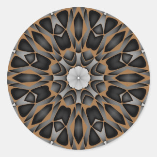 hypnotisierende Mandala 3D Runder Aufkleber