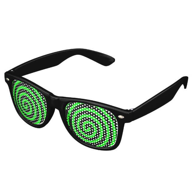 Hypnotisierte grüne Schwarze Sonnenbrille (Schrägansicht)