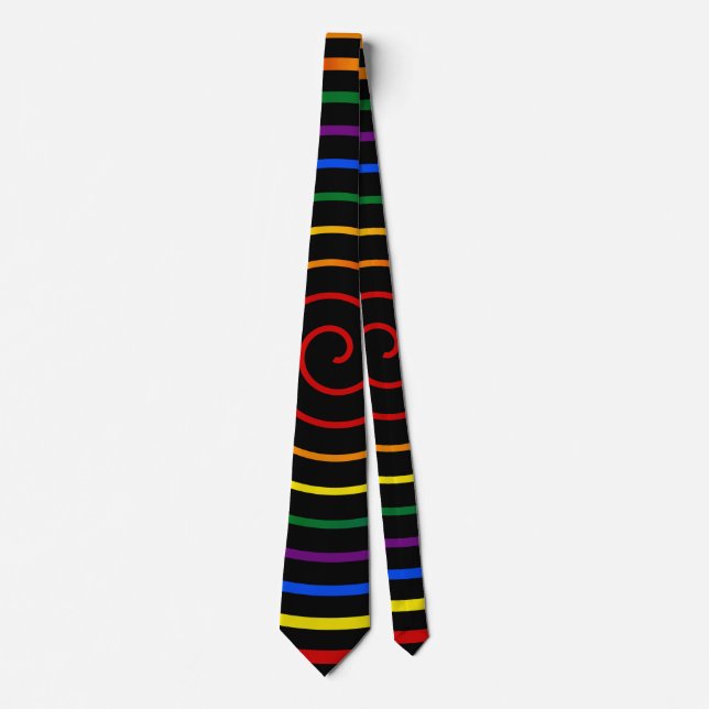 Hypnotisierter Stolz Regenbogen V2 Krawatte (Vorderseite)