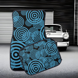 Hypnotizing circles - blue autofußmatte