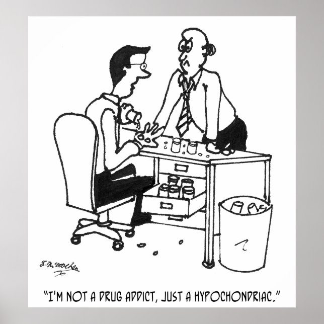 Hypochondrischer Cartoon 3104 Poster (Vorne)