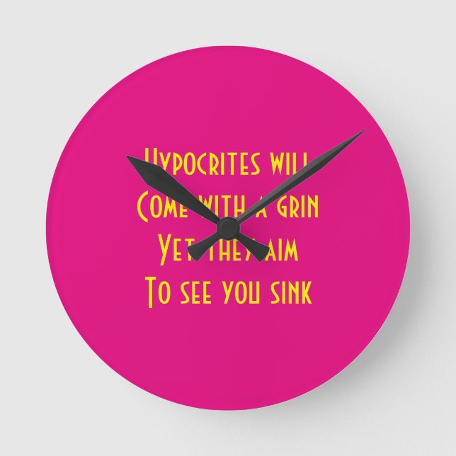 Hypokriten Runde Wanduhr (Vorderseite)