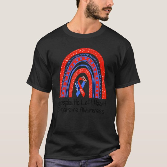 Hypoplastic Left Heart Syndrome Awareness Red Blue T-Shirt (Vorderseite)