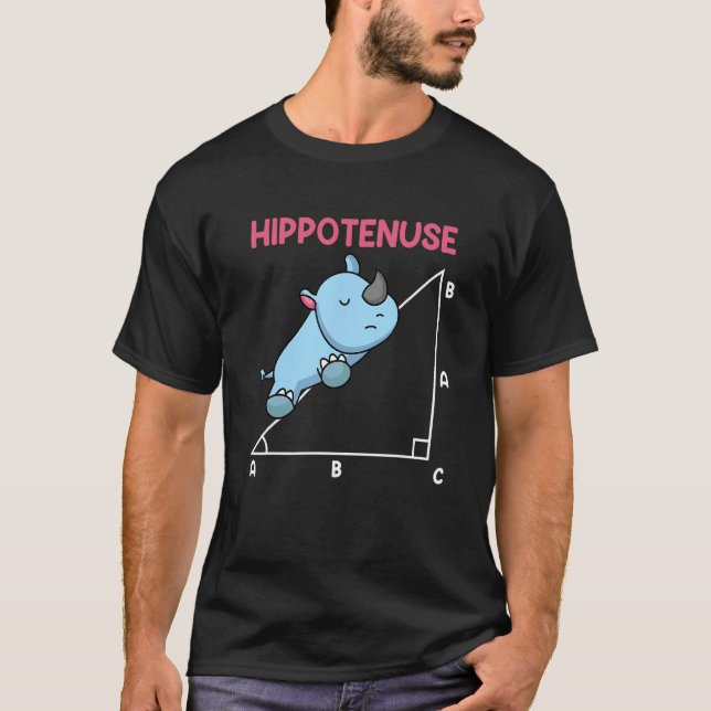 Hypotenuse Hippo Hippotenuse Math 1 T-Shirt (Vorderseite)