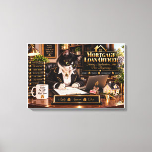 Hypothekenkreditbeamter Lustige Katze Home Loan Of Leinwanddruck