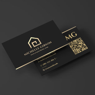 Hypothekenmakler Realtor Minimal Schwarzes Haus Visitenkarte