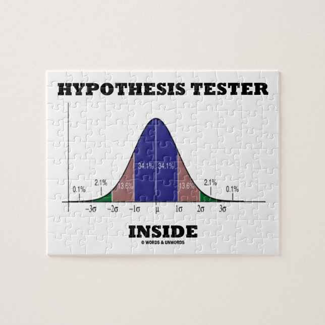 Hypothese Tester Inside (Bell Curve Spaß) Puzzle (Horizontal)