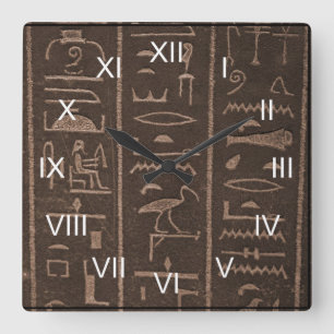 Hyroglifics Quadratische Wanduhr