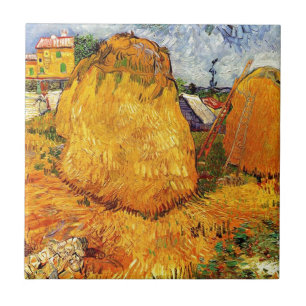 Hystacks in der Provence von Van Gogh. Fliese