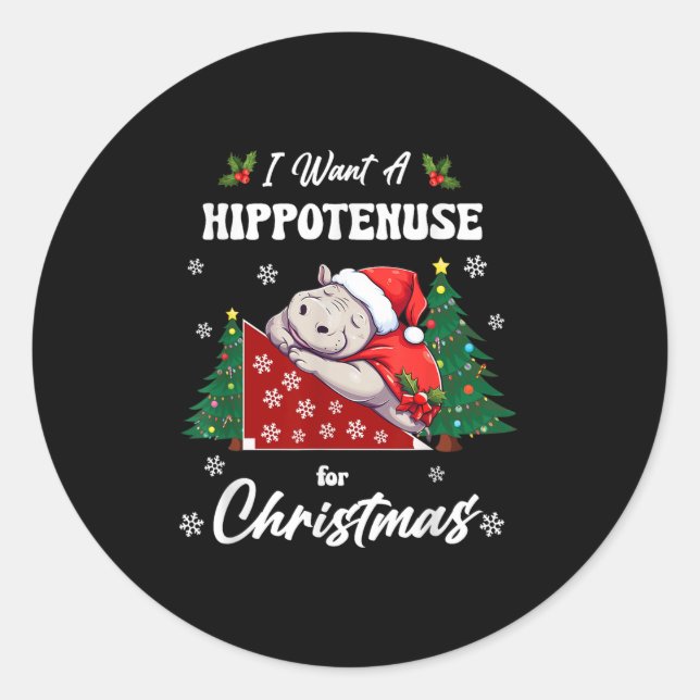 Hytenuse Christmas Mathe Teacher Kinder, die ich H Runder Aufkleber (Vorderseite)