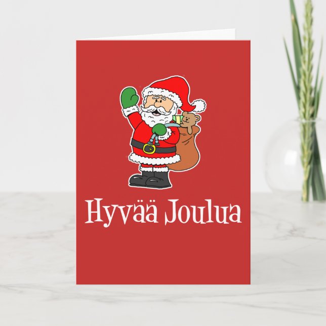 Hyvaa Joulua finnische frohe Weihnachten Sankt (Vorderseite)