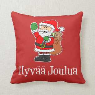 Hyvaa Joulua Finnische Weihnachtsbaum-Keuche Kissen