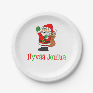 Hyvaa Joulua Finnische Weihnachtsfeier Weihnachten Pappteller