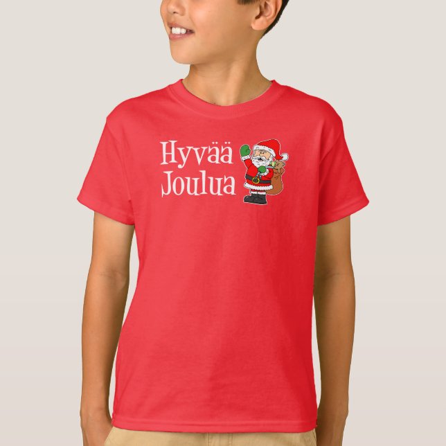 Hyvaa Joulua Finnische Weihnachtsfeier Weihnachten T-Shirt (Vorderseite)