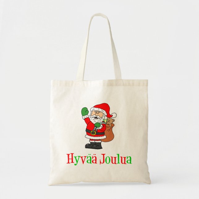 Hyvaa Joulua Finnische Weihnachtsfeier Weihnachten Tragetasche (Vorne)
