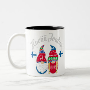 Hyvaa joulua finnish fröhliche Weihnachtsfeiertage Zweifarbige Tasse
