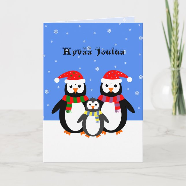 Hyvää Joulua Pinguine beenden Weihnachten (Vorderseite)