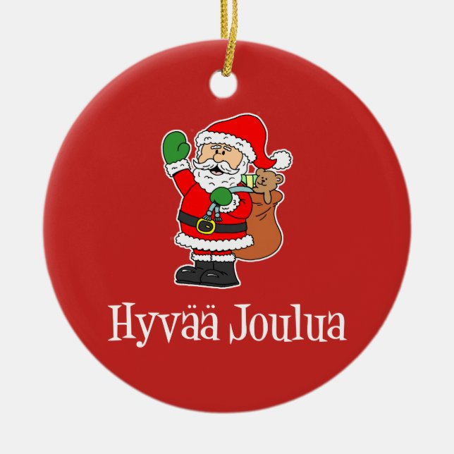 Hyvaa Joulua Weihnachtsfeier Weihnachtsfeier Keramik Ornament (Vorne)