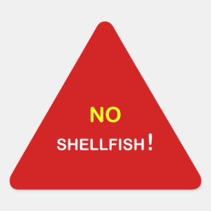 i3 - Lebensmittelwarnung ~ KEIN SCHELLFISCH. Dreieckiger Aufkleber