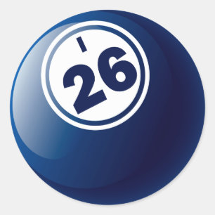 I 26 BINGO BALL RUNDER AUFKLEBER